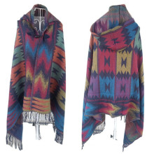 15PKPC01 2016 Damen trendige zatec print gewebt Poncho